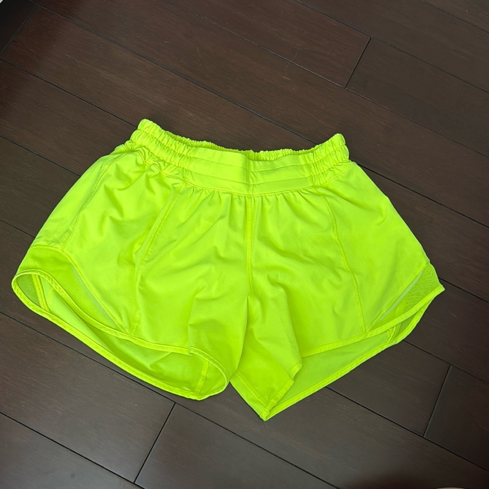 Lululemon Hotty Hot shorts - size 6 - 4” inseam - neon yellow/green